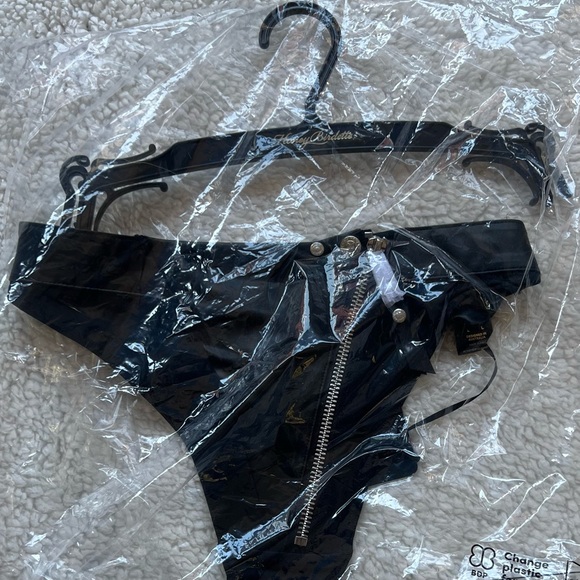 Honey Birdette George Thong Luxury Bondage Lingerie with Silver Hardware - Picture 8 of 8